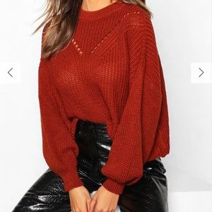 Tan mock neck cropped sweater